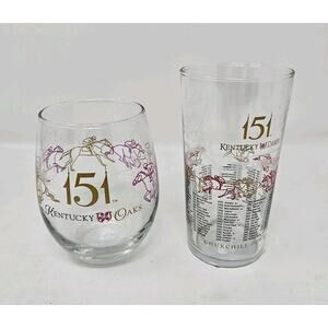 2025 Kentucky Derby 151 Mint Julep Glass & Kentucky Oaks Glass Set